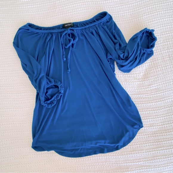 Super Soft Karen Kane Off-Shoulder Peasant-Style Top L - Picture 3 of 11